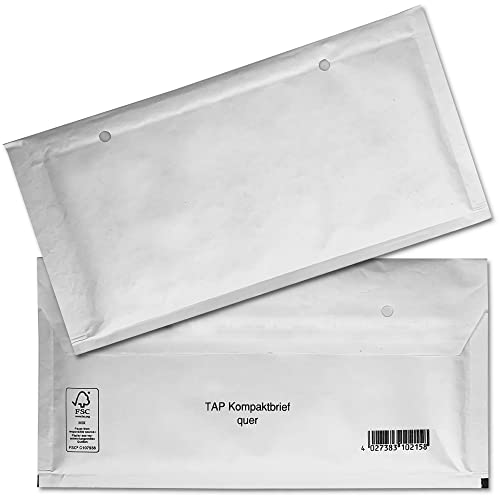 10 Kompaktbrief Luftpolster Versandtaschen Umschläge quer (Din Lang, ca. 235 x 125 mm) selbstklebend von Einladungskarten Manufaktur Hamburg