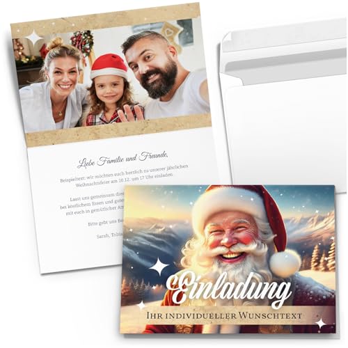 10 PERSONALISIERTE Einladungskarten Weihnachten mit Foto und Text - Einladung Karte Weihnachten Weihnachtsfeier Familienfoto Logo geschäftlich Motiv 1 10 PERSONALISIERTE Einladungskarten Weihnachten mit Foto und Text - Einladung Karte Weihnachten Weihnachtsfeier Familienfoto Logo geschäftlich Motiv 1 von Einladungskarten Manufaktur Hamburg