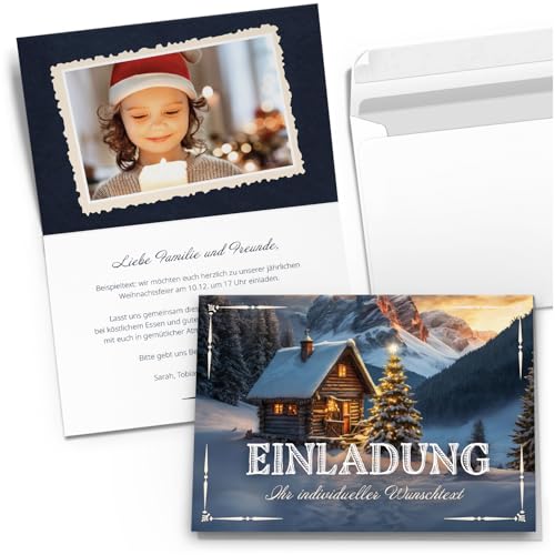 10 PERSONALISIERTE Einladungskarten Weihnachten mit Foto und Text - Einladung Karte Weihnachten Weihnachtsfeier Familienfoto Logo geschäftlich Motiv 19 10 PERSONALISIERTE Einladungskarten Weihnachten mit Foto und Text - Einladung Karte Weihnachten Weihnachtsfeier Familienfoto Logo geschäftlich Motiv 19 von Einladungskarten Manufaktur Hamburg