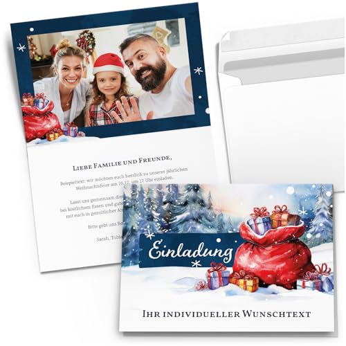 10 PERSONALISIERTE Einladungskarten Weihnachten mit Foto und Text - Einladung Karte Weihnachten Weihnachtsfeier Familienfoto Logo geschäftlich Motiv 2 10 PERSONALISIERTE Einladungskarten Weihnachten mit Foto und Text - Einladung Karte Weihnachten Weihnachtsfeier Familienfoto Logo geschäftlich Motiv 2 von Einladungskarten Manufaktur Hamburg