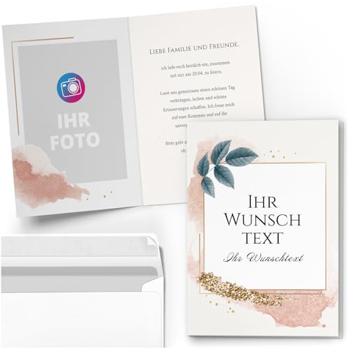 10 PERSONALISIERTE Einladungskarten für Geburtstag Hochzeit Kommunion Konfirmation Jugendweihe Einladung Karten mit eigenem Text und Foto 07 Modern 10 PERSONALISIERTE Einladungskarten für Geburtstag Hochzeit Kommunion Konfirmation Jugendweihe Einladung Karten mit eigenem Text und Foto 07 Modern von Einladungskarten Manufaktur Hamburg