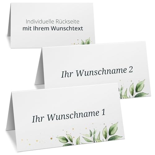 10 PERSONALISIERTE Tischkarten mit verschiedenen Gäste-Namen | Kärtchen zur Hochzeit Geburtstag Kommunion Konfirmation Taufe Namenskarte Platzkarte Design 25 von Einladungskarten Manufaktur Hamburg