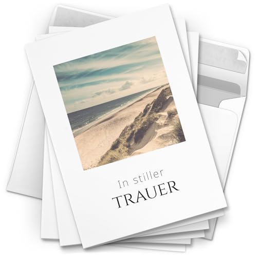 10 Trauerkarten mit Umschlag – Einladung zur Beerdigung oder Trauerfeier | Abschied | Hochwertige Klappkarten zur Todesanzeige – Motiv: Am Strand 10 Trauerkarten mit Umschlag – Einladung zur Beerdigung oder Trauerfeier | Abschied | Hochwertige Klappkarten zur Todesanzeige – Motiv: Am Strand von Einladungskarten Manufaktur Hamburg