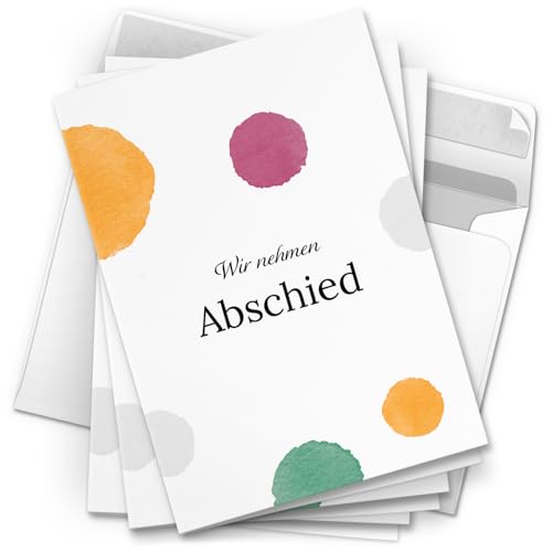 10 Trauerkarten mit Umschlag – Einladung zur Beerdigung oder Trauerfeier | Abschied | Hochwertige Klappkarten zur Todesanzeige – Motiv: Bunt 10 Trauerkarten mit Umschlag – Einladung zur Beerdigung oder Trauerfeier | Abschied | Hochwertige Klappkarten zur Todesanzeige – Motiv: Bunt von Einladungskarten Manufaktur Hamburg