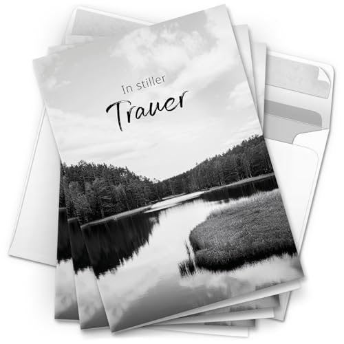 10 Trauerkarten mit Umschlag – Einladung zur Beerdigung oder Trauerfeier | Abschied | Hochwertige Klappkarten zur Todesanzeige – Motiv: Stille Trauer 10 Trauerkarten mit Umschlag – Einladung zur Beerdigung oder Trauerfeier | Abschied | Hochwertige Klappkarten zur Todesanzeige – Motiv: Stille Trauer von Einladungskarten Manufaktur Hamburg