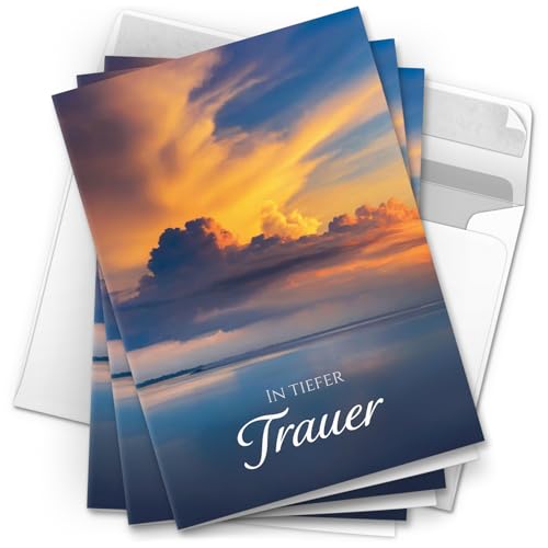 10 Trauerkarten mit Umschlag – Einladung zur Beerdigung oder Trauerfeier | Abschied | Hochwertige Klappkarten zur Todesanzeige – Motiv: Tiefe Trauer 10 Trauerkarten mit Umschlag – Einladung zur Beerdigung oder Trauerfeier | Abschied | Hochwertige Klappkarten zur Todesanzeige – Motiv: Tiefe Trauer von Einladungskarten Manufaktur Hamburg