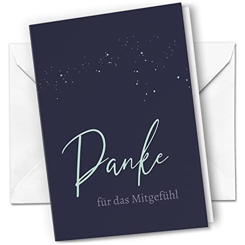 Danksagungskarten Trauer – 10 Klappkarten mit Umschlägen – Motiv: Sternenhimmel – Trauerkarten Danksagung mit Text – Dankeskarten Trauer nach Beerdigung Danksagungskarten Trauer – 10 Klappkarten mit Umschlägen – Motiv: Sternenhimmel – Trauerkarten Danksagung mit Text – Dankeskarten Trauer nach Beerdigung von Einladungskarten Manufaktur Hamburg