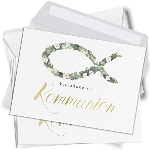 15 Einladungskarten Kommunion mit Umschlägen Motiv Fisch Einladung weiss Karten zur Feier Jungen Mädchen rosa blau 15 Einladungskarten Kommunion mit Umschlägen Motiv Fisch Einladung weiss Karten zur Feier Jungen Mädchen rosa blau von Einladungskarten Manufaktur Hamburg