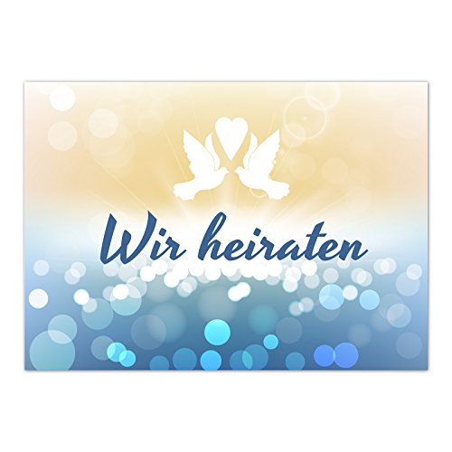 Einladungskarten Manufaktur Hamburg 10 x Save the Date Karten mit Umschlag/Wir heiraten - Moderner Look mit 2 Tauben/Hochzeit/Liebe/Heirat/Einladung Einladungskarten Manufaktur Hamburg 10 x Save the Date Karten mit Umschlag/Wir heiraten - Moderner Look mit 2 Tauben/Hochzeit/Liebe/Heirat/Einladung von Einladungskarten Manufaktur Hamburg