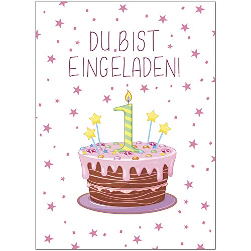 8 Einladungskarten Kindergeburtstag mit Umschlägen, zum 1. Kindergeburtstag für Mädchen rosa, Karte Geburtstag Einladung zum Ausfüllen 8 Einladungskarten Kindergeburtstag mit Umschlägen, zum 1. Kindergeburtstag für Mädchen rosa, Karte Geburtstag Einladung zum Ausfüllen von Einladungskarten Manufaktur Hamburg