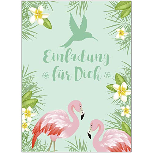 8 Einladungskarten Kindergeburtstag mit Umschlägen, Flamingo Dschungel Party, Karte Geburtstag Einladung zum Ausfüllen 8 Einladungskarten Kindergeburtstag mit Umschlägen, Flamingo Dschungel Party, Karte Geburtstag Einladung zum Ausfüllen von Einladungskarten Manufaktur Hamburg