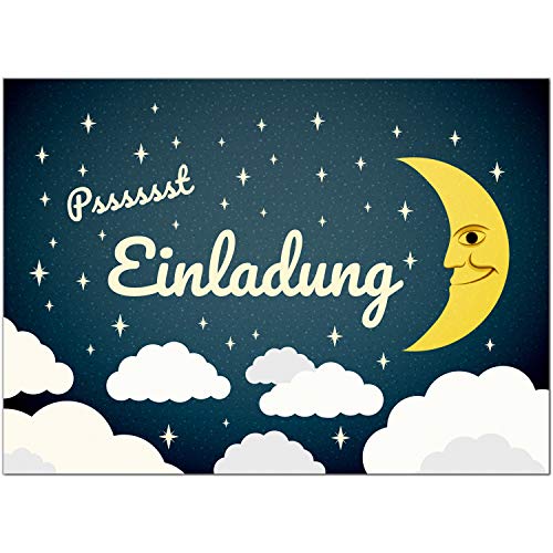 8 Einladungskarten Kindergeburtstag mit Umschlägen, Wolken und Mond/Übernachtungsparty, Karte Geburtstag Einladung zum Ausfüllen 8 Einladungskarten Kindergeburtstag mit Umschlägen, Wolken und Mond/Übernachtungsparty, Karte Geburtstag Einladung zum Ausfüllen von Einladungskarten Manufaktur Hamburg