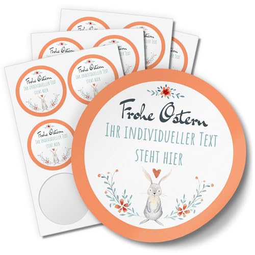 24 INDIVIDUELLE runde Etiketten für Ostern SELBER GESTALTEN: Personalisierte Aufkleber für Frohe Ostern, Geschenke, Ostereier, Hase, für Namen, Produkte, Gläser, basteln, Deko, Osternest, Ostergrüsse von Einladungskarten Manufaktur Hamburg