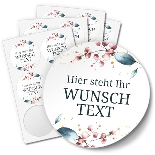 24 PERSONALISIERTE Aufkleber Wunschtext individualisiert Gastgeschenk Namen Datum Etiketten rund 4cm Motiv 3 von Einladungskarten Manufaktur Hamburg