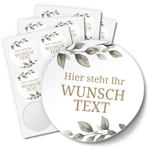 24 PERSONALISIERTE Aufkleber Wunschtext individualisiert Gastgeschenk Namen Datum Etiketten rund 4cm Motiv 5 von Einladungskarten Manufaktur Hamburg