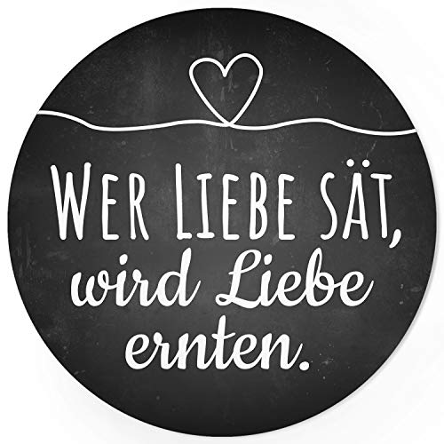 24 runde Design Etiketten - Wer Liebe sät, wird Liebe ernten - Aufkleber für Gastgeschenke - Motiv: Tafel-Look mit Herz 24 runde Design Etiketten - Wer Liebe sät, wird Liebe ernten - Aufkleber für Gastgeschenke - Motiv: Tafel-Look mit Herz von Einladungskarten Manufaktur Hamburg