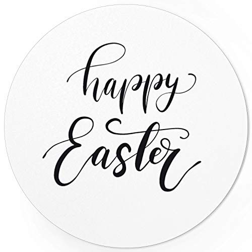 48 Oster-Aufkleber Schlicht Moderne Schrift happy Easter - für Geschenke zu Ostern/Sticker/Aufkleber/Etiketten/Rund von Einladungskarten Manufaktur Hamburg