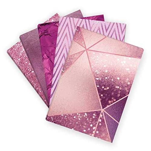 50 Blatt Bastelpapier 5x10 MIX | Rosa Lila 5 Motive | Motivpapier A4 | edles Design Papier | beidseitig bedruckt | Set | 90 g/m² von Einladungskarten Manufaktur Hamburg