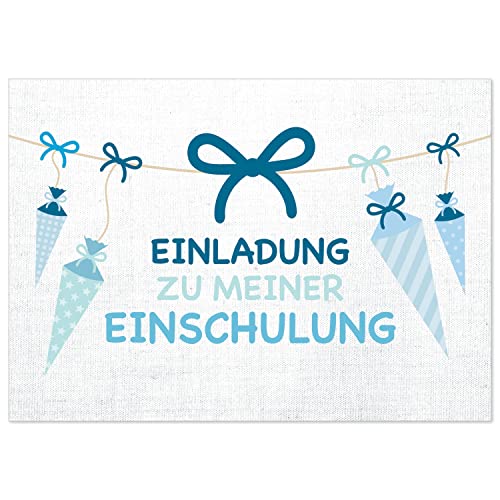 8 Einladungskarten Einschulung mit vorgedruckter Rückseite, Design 6, Karte Einladung 1. Schultag in der Schule 8 Einladungskarten Einschulung mit vorgedruckter Rückseite, Design 6, Karte Einladung 1. Schultag in der Schule von Einladungskarten Manufaktur Hamburg