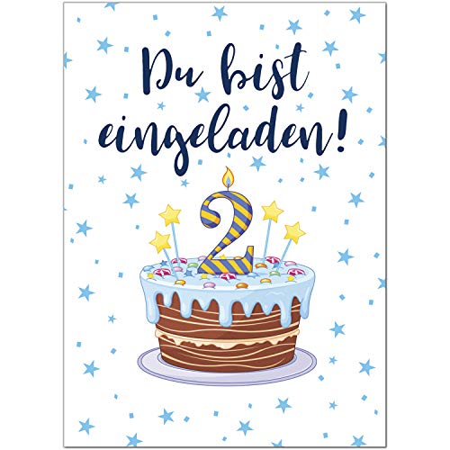 8 Einladungskarten Kindergeburtstag mit Umschlägen, zum 2. Kindergeburtstag für Jungen/Jungs blau, Karte Geburtstag Einladung zum Ausfüllen 8 Einladungskarten Kindergeburtstag mit Umschlägen, zum 2. Kindergeburtstag für Jungen/Jungs blau, Karte Geburtstag Einladung zum Ausfüllen von Einladungskarten Manufaktur Hamburg