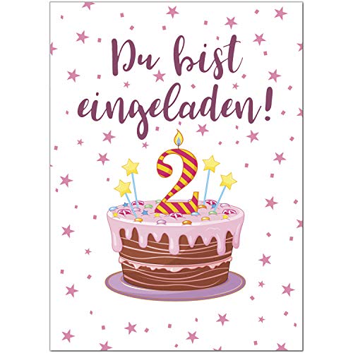 8 Einladungskarten Kindergeburtstag mit Umschlägen, zum 2. Kindergeburtstag für Mädchen Rosa, Karte Geburtstag Einladung zum Ausfüllen 8 Einladungskarten Kindergeburtstag mit Umschlägen, zum 2. Kindergeburtstag für Mädchen Rosa, Karte Geburtstag Einladung zum Ausfüllen von Einladungskarten Manufaktur Hamburg