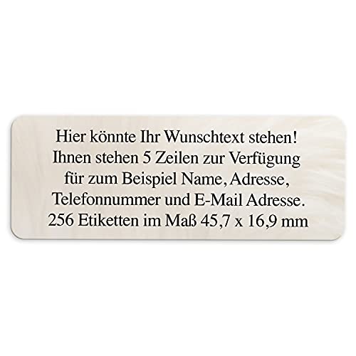 Adress-Aufkleber | PERSONALISIERT | 256 Stück | kleine Etiketten mit Wunsch-Text - Fotomotiv Fell weiß | für Namen und Adressen Adress-Aufkleber | PERSONALISIERT | 256 Stück | kleine Etiketten mit Wunsch-Text - Fotomotiv Fell weiß | für Namen und Adressen von Einladungskarten Manufaktur Hamburg