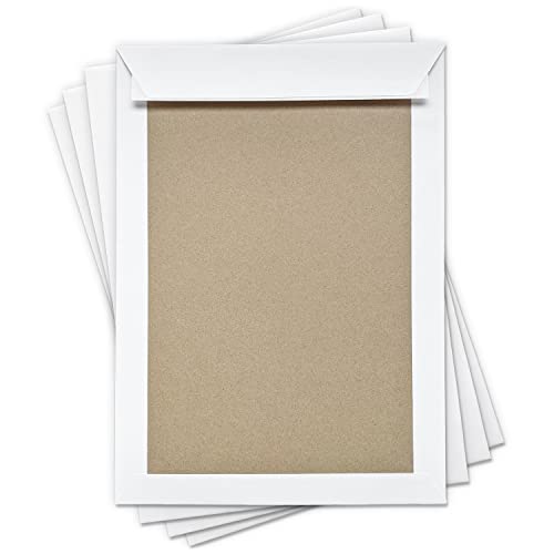 Briefumschläge C4 weiß mit Papprückwand | 100 Stück | selbstklebend ohne Fenster | Versandtaschen in PREMIUM Qualität, stabile Kuverts (229 × 324 mm) gerade Klappe | 120 g/qm Business Unterlagen von Einladungskarten Manufaktur Hamburg