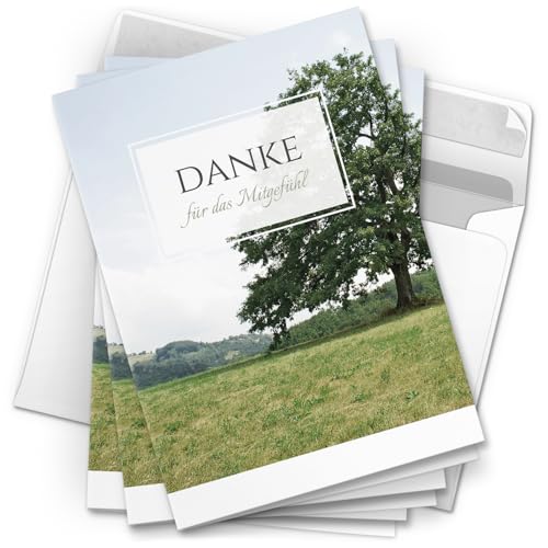 Danksagungskarten Trauer – 10 Stück mit Umschlägen – Motiv: Der Baum – Trauerkarten Danksagung mit Text – Dankeskarten Trauer nach Beerdigung Danksagungskarten Trauer – 10 Stück mit Umschlägen – Motiv: Der Baum – Trauerkarten Danksagung mit Text – Dankeskarten Trauer nach Beerdigung von Einladungskarten Manufaktur Hamburg