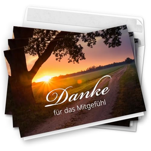 Danksagungskarten Trauer – 10 Stück mit Umschlägen – Motiv: Untergang am Feld – Trauerkarten Danksagung mit Text – Dankeskarten Trauer nach Beerdigung Danksagungskarten Trauer – 10 Stück mit Umschlägen – Motiv: Untergang am Feld – Trauerkarten Danksagung mit Text – Dankeskarten Trauer nach Beerdigung von Einladungskarten Manufaktur Hamburg