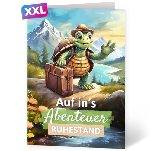 Einladungskarten Manufaktur Hamburg XXL Ruhestandskarte A4 mit Umschlag – Witzige Schildkröte – Abschiedskarte Rente Pension – Premium Grußkarte Einladungskarten Manufaktur Hamburg XXL Ruhestandskarte A4 mit Umschlag – Witzige Schildkröte – Abschiedskarte Rente Pension – Premium Grußkarte von Einladungskarten Manufaktur Hamburg