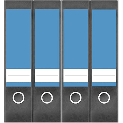 Etiketten für Ordner | Blau 4 | 4 breite Aufkleber für Ordnerrücken | Selbstklebende Design Ordneretiketten Rückenschilder von Einladungskarten Manufaktur Hamburg