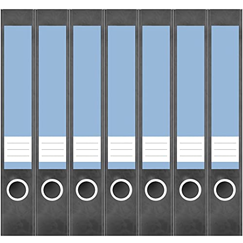 Etiketten für Ordner | Blau 6 | 7 Aufkleber für schmale Ordnerrücken | Selbstklebende Design Ordneretiketten Rückenschilder von Einladungskarten Manufaktur Hamburg
