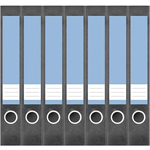 Etiketten für Ordner | Blau 6 | 7 Aufkleber für schmale Ordnerrücken | Selbstklebende Design Ordneretiketten Rückenschilder von Einladungskarten Manufaktur Hamburg