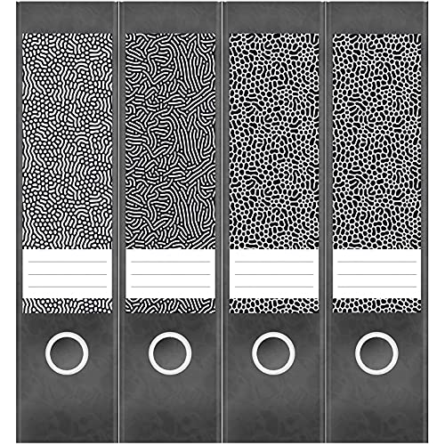 Etiketten für Ordner | Deko 13 Muster Mix | 4 breite Aufkleber für Ordnerrücken | Selbstklebende Design Ordneretiketten Rückenschilder von Einladungskarten Manufaktur Hamburg