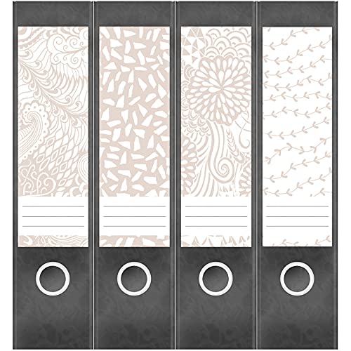 Etiketten für Ordner | Deko 21 Muster Mix | 4 breite Aufkleber für Ordnerrücken | Selbstklebende Design Ordneretiketten Rückenschilder von Einladungskarten Manufaktur Hamburg