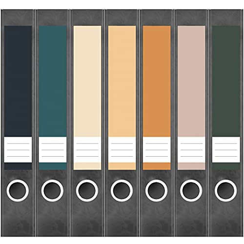 Etiketten für Ordner | Farbmix 12 | 7 Aufkleber für schmale Ordnerrücken | Selbstklebende Design Ordneretiketten Rückenschilder von Einladungskarten Manufaktur Hamburg