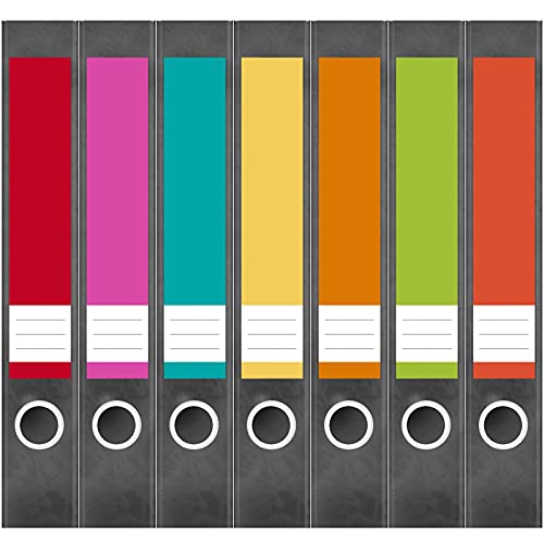 Ordneretiketten schmal selbstklebend – 7 Etiketten für Aktenordner | Design Ordnerrücken Ordner Aufkleber beschriftbar, ca. 19 × 3,7 cm - bunter Farben Mix - Made in Germany Ordneretiketten schmal selbstklebend – 7 Etiketten für Aktenordner | Design Ordnerrücken Ordner Aufkleber beschriftbar, ca. 19 × 3,7 cm - bunter Farben Mix - Made in Germany von Einladungskarten Manufaktur Hamburg