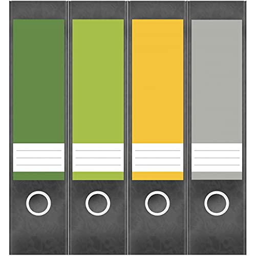 Etiketten für Ordner | Farbmix Modern 2 | 4 breite Aufkleber für Ordnerrücken | Selbstklebende Design Ordneretiketten Rückenschilder von Einladungskarten Manufaktur Hamburg