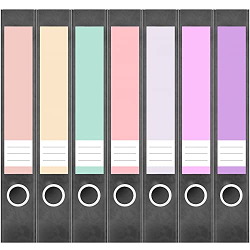 Ordneretiketten schmal selbstklebend – 7 Etiketten für Aktenordner | Design Ordnerrücken Ordner Aufkleber beschriftbar, ca. 19 × 3,7 cm Farbmix Pastell 2 - Made in Germany Ordneretiketten schmal selbstklebend – 7 Etiketten für Aktenordner | Design Ordnerrücken Ordner Aufkleber beschriftbar, ca. 19 × 3,7 cm Farbmix Pastell 2 - Made in Germany von Einladungskarten Manufaktur Hamburg