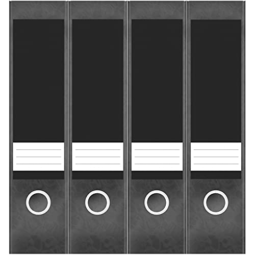Etiketten für Ordner | Grau 1 | 4 breite Aufkleber für Ordnerrücken | Selbstklebende Design Ordneretiketten Rückenschilder von Einladungskarten Manufaktur Hamburg