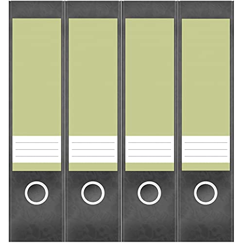 Etiketten für Ordner | Grün 6 | 4 breite Aufkleber für Ordnerrücken | Selbstklebende Design Ordneretiketten Rückenschilder von Einladungskarten Manufaktur Hamburg