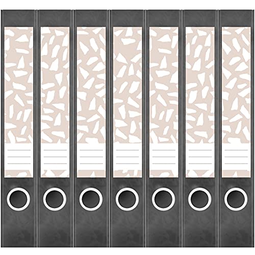 Etiketten für Ordner | Muster Beige 3 | 7 Aufkleber für schmale Ordnerrücken | Selbstklebende Design Ordneretiketten Rückenschilder von Einladungskarten Manufaktur Hamburg