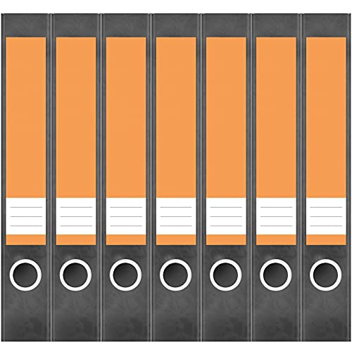 Etiketten für Ordner | Orange 3 | 14 Aufkleber für schmale Ordnerrücken | Selbstklebende Design Ordneretiketten Rückenschilder von Einladungskarten Manufaktur Hamburg