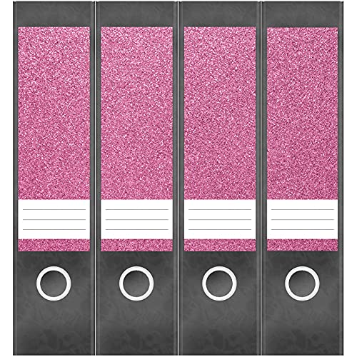 Etiketten für Ordner | Rosa Muster Modern 5 | 4 breite Aufkleber für Ordnerrücken | Selbstklebende Design Ordneretiketten Rückenschilder von Einladungskarten Manufaktur Hamburg