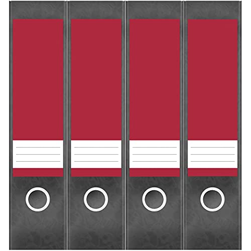 Etiketten für Ordner | Rot 2 | 4 breite Aufkleber für Ordnerrücken | Selbstklebende Design Ordneretiketten Rückenschilder von Einladungskarten Manufaktur Hamburg