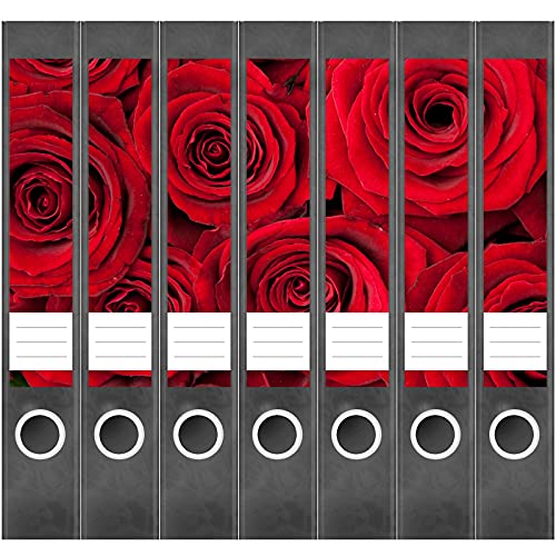 Etiketten für Ordner | Rote Rosen | 7 Aufkleber für schmale Ordnerrücken | Selbstklebende Design Ordneretiketten Rückenschilder Etiketten für Ordner | Rote Rosen | 7 Aufkleber für schmale Ordnerrücken | Selbstklebende Design Ordneretiketten Rückenschilder von Einladungskarten Manufaktur Hamburg