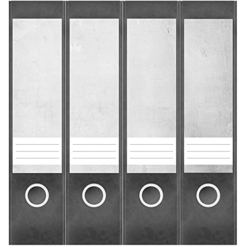 Etiketten für Ordner | Stein Wand Grau | 4 breite Aufkleber für Ordnerrücken | Selbstklebende Design Ordneretiketten Rückenschilder von Einladungskarten Manufaktur Hamburg