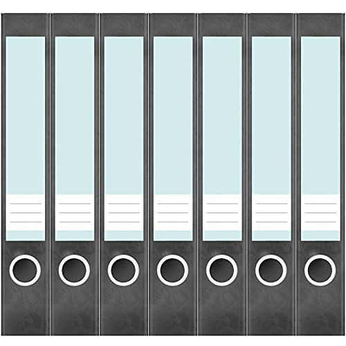 Etiketten für Ordner | Türkis 7 | 7 Aufkleber für schmale Ordnerrücken | Selbstklebende Design Ordneretiketten Rückenschilder von Einladungskarten Manufaktur Hamburg