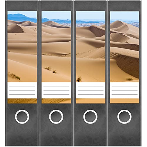 Etiketten für Ordner | Wüste 2 | 4 breite Aufkleber für Ordnerrücken | Selbstklebende Design Ordneretiketten Rückenschilder von Einladungskarten Manufaktur Hamburg