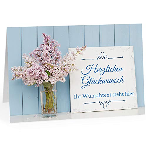 Große Glückwunsch-Karte XXL zum Aufklappen (DIN A4) PERSONALISIERT - Blumenstrauss Vintage - mit Umschlag/Edle Design Klappkarte/Geburtstag/Jubiläum/Hochzeit/Extra Groß von Einladungskarten Manufaktur Hamburg